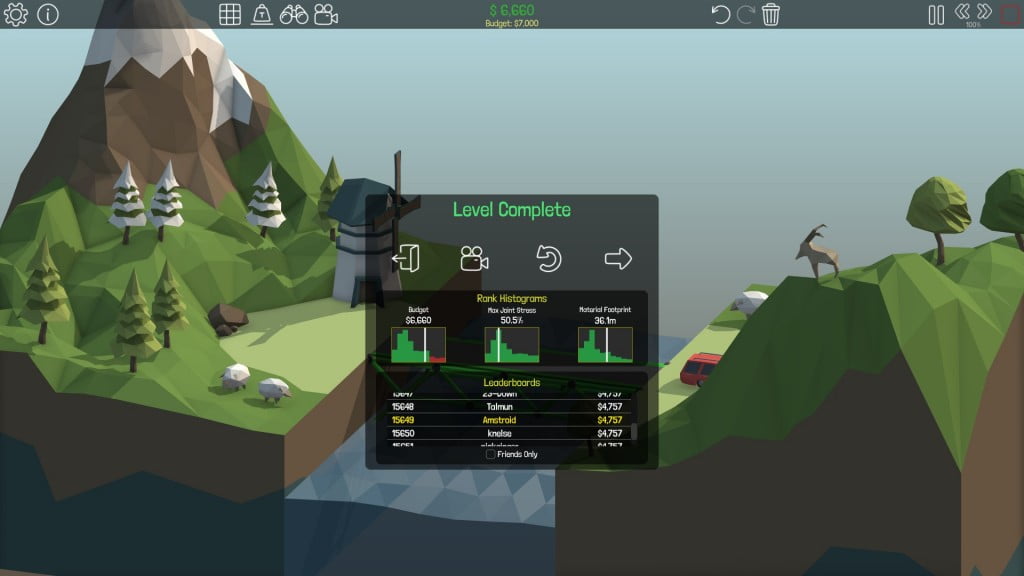 A nice overview at the end of a level