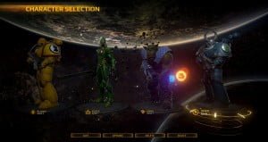 left to right : Space marine , Eldar , Ork , Chaos space marine