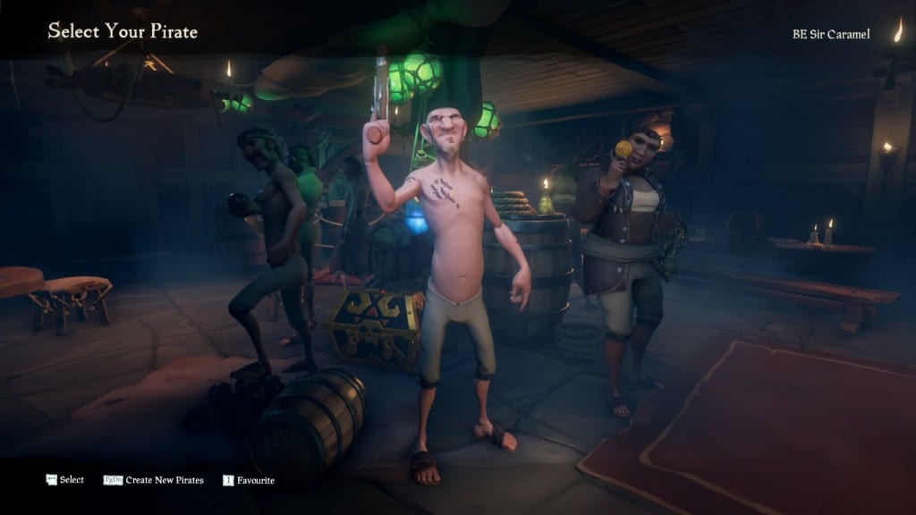 You start the game with picking a randomly generated character